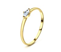 CZ Gold Plated Silver Rings NSR-2170-GP